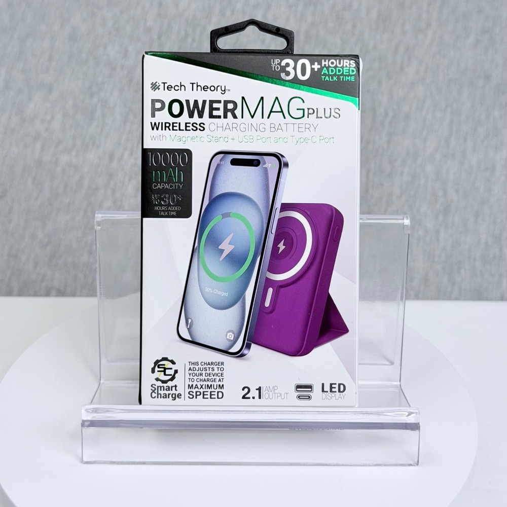 Tech Theory PowerMag Plus 10000mAh Wireless Charging Battery Purple K170